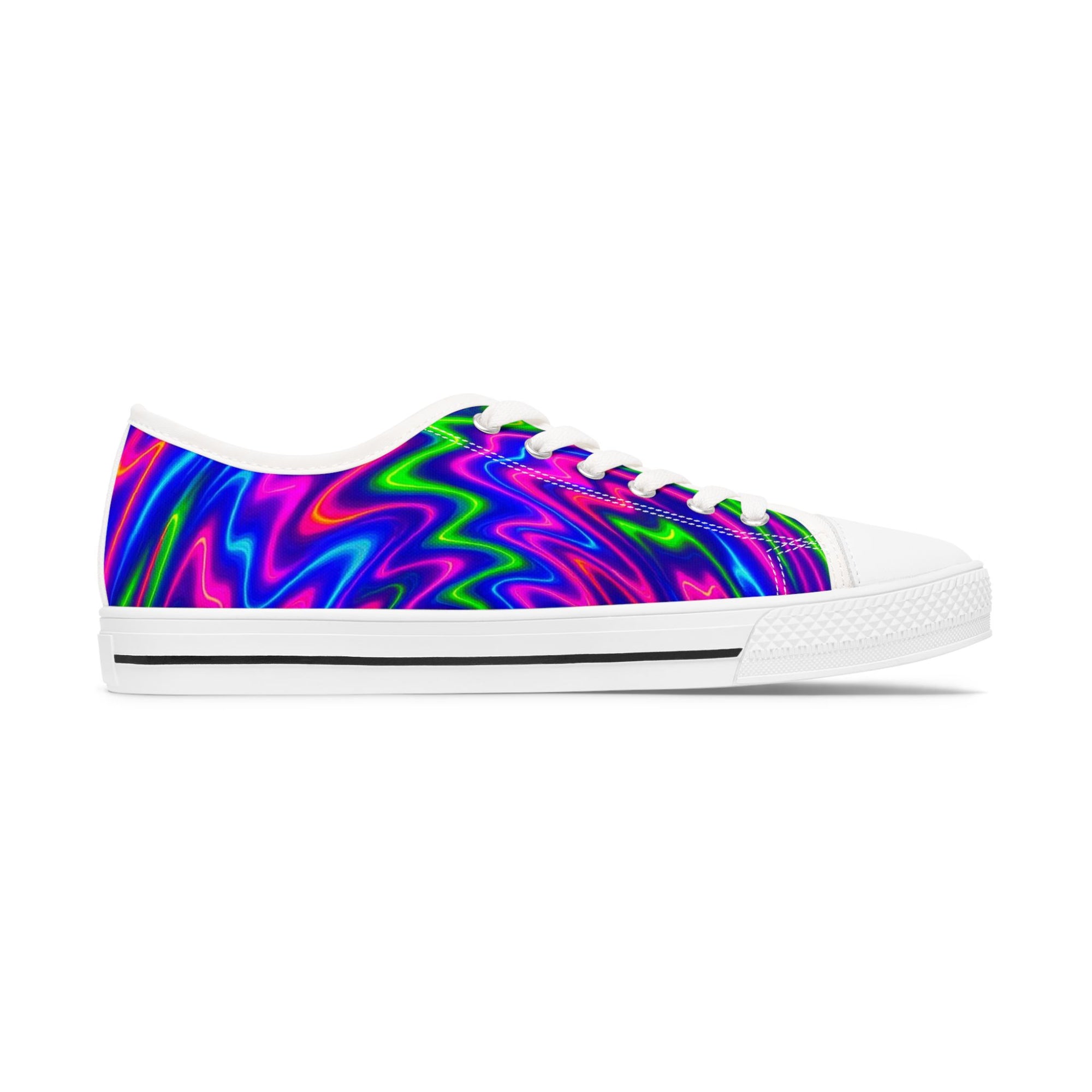 Psychedelic Low Top Sneakers: Vibrant Women's Casual Shoes