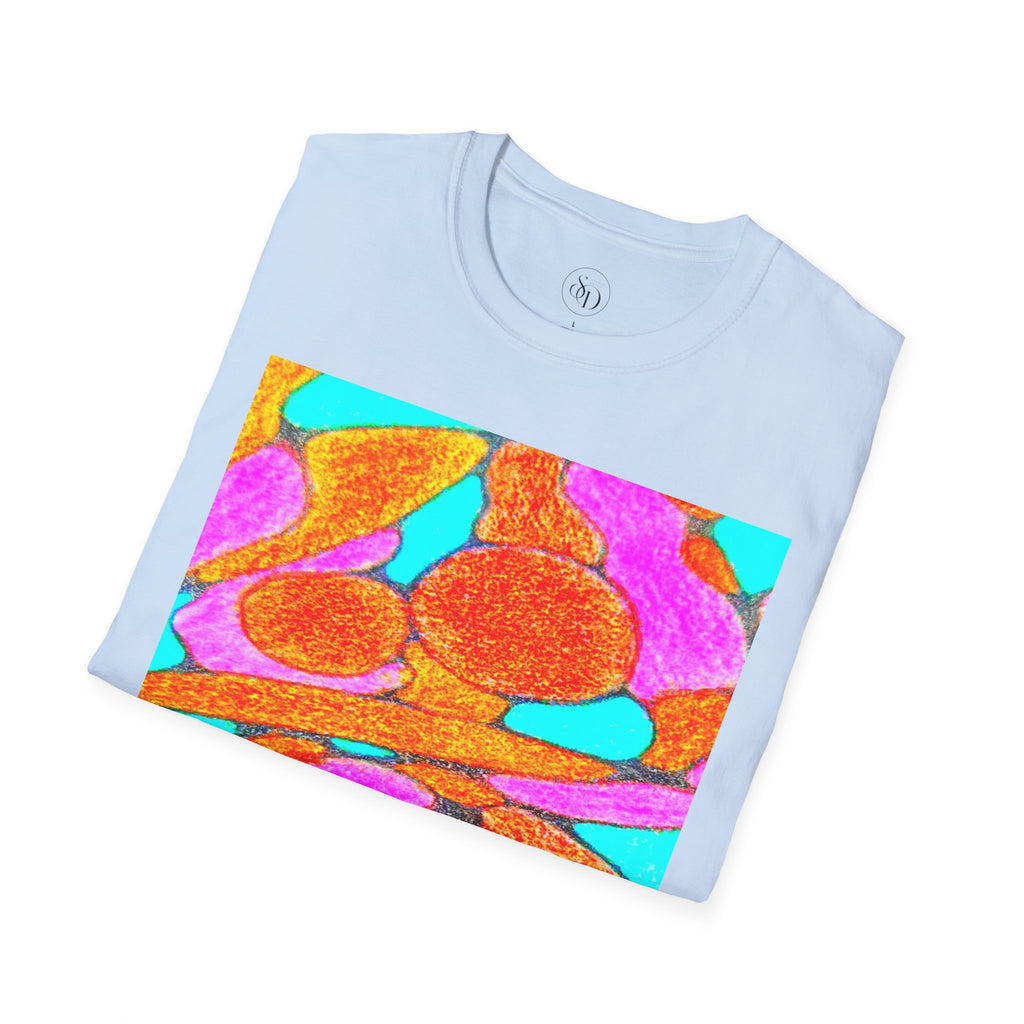 Abstract Floral T-Shirt | Pink Orange Art Graphic Tee