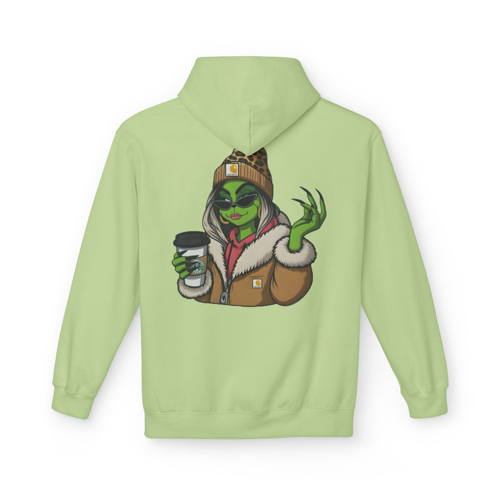 Sassy Grinch Girl Coffee Hoodie | Cozy Alien Winter Sweater | Funny Christmas Gift