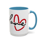 Romantic Love Mug | Heart Script Coffee Cup