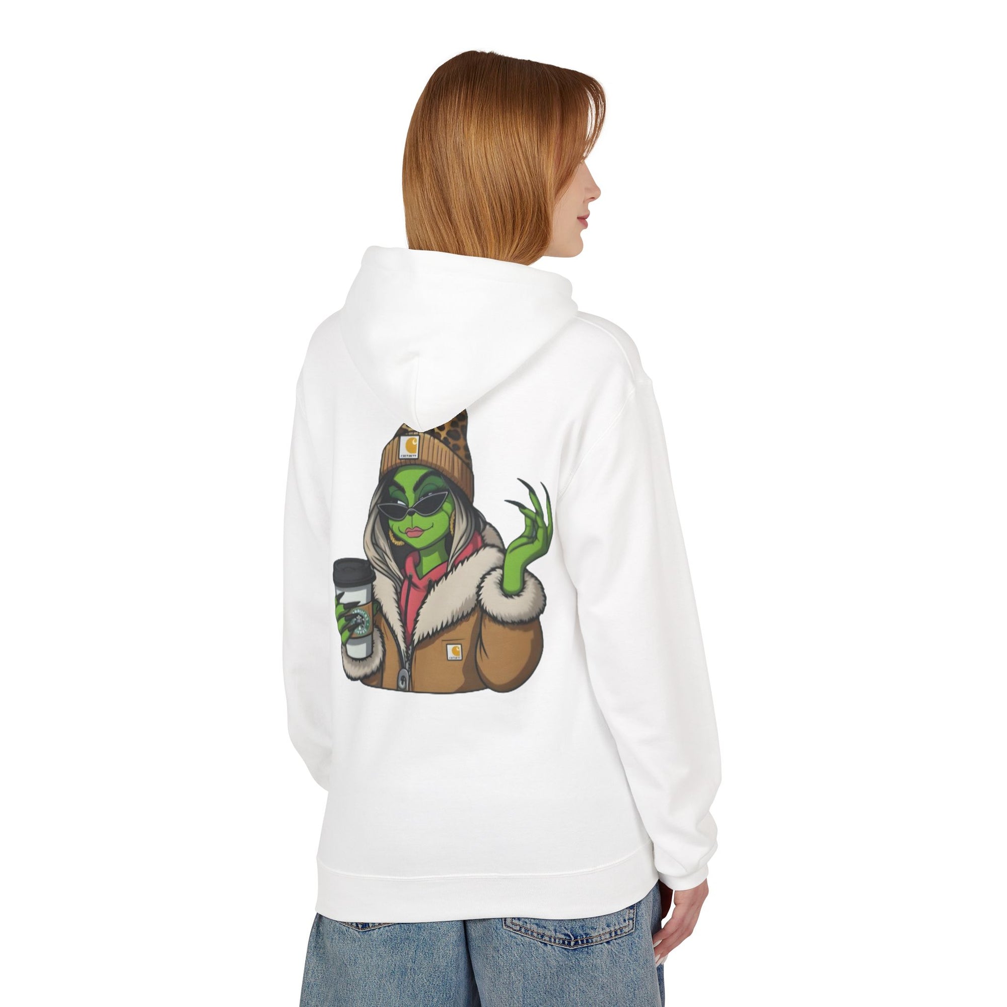 Sassy Grinch Girl Coffee Hoodie | Cozy Alien Winter Sweater | Funny Christmas Gift
