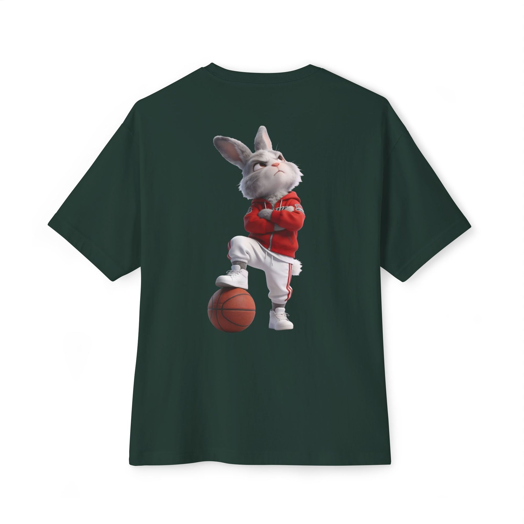 Oversized | Bunny Basketball Player Tee | Rabbit Hoop Graphic Tee