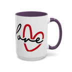 Romantic Love Mug | Heart Script Coffee Cup