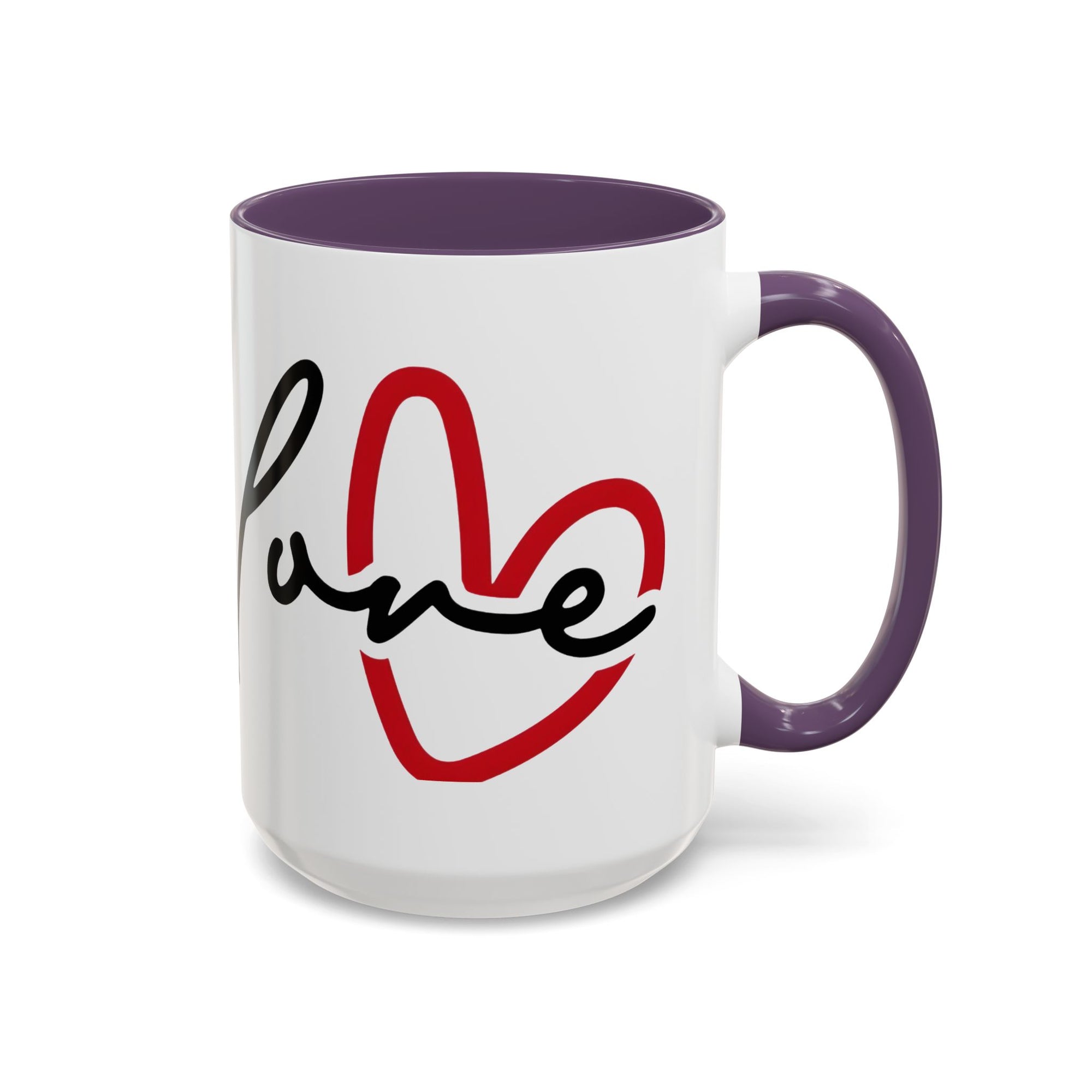 Romantic Love Mug | Heart Script Coffee Cup
