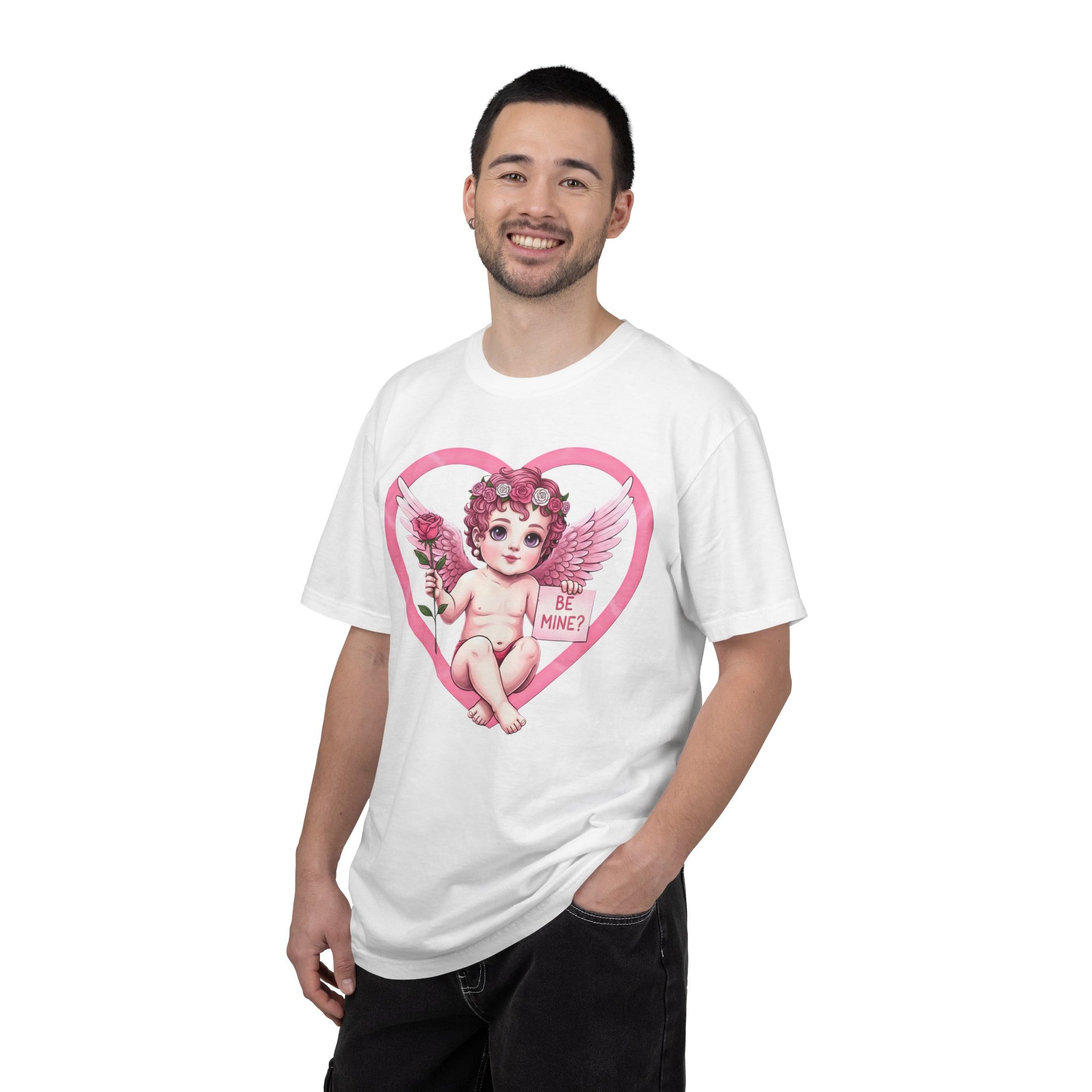 Cherub Graphic T-Shirt | Pink Cupid Heart Art Unisex Cotton Tee