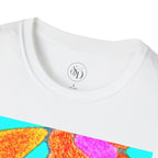 Abstract Floral T-Shirt | Pink Orange Art Graphic Tee
