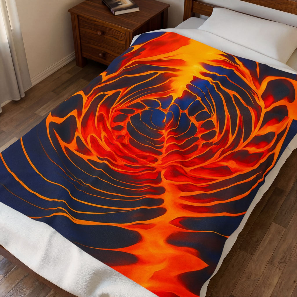 Abstract Spiral Plush Blanket | Cozy Velveteen Throw | Modern Home Decor