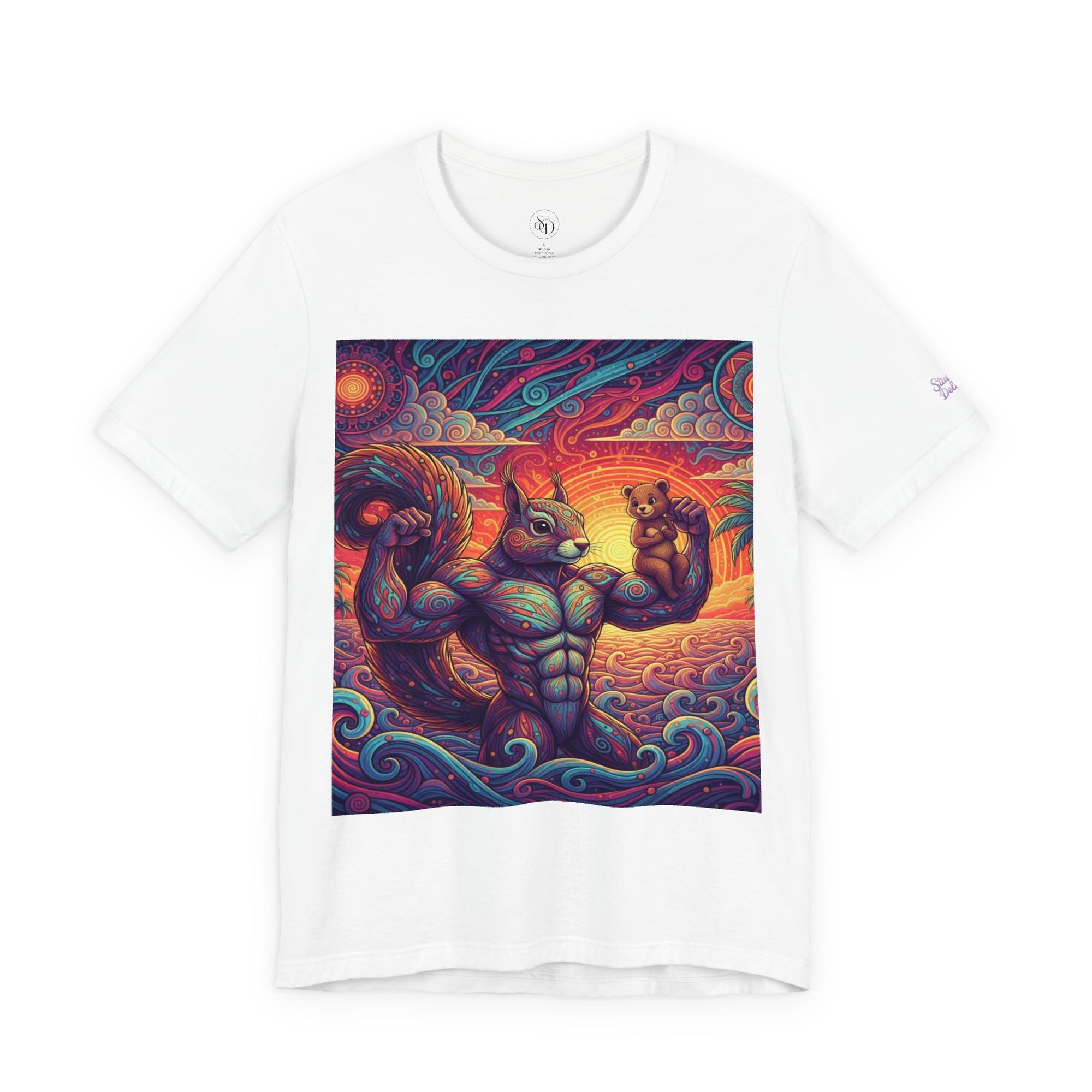 Muscular Squirrel Warrior T-Shirt | Fantasy Animal Design | Colorful Unisex Graphic Shirt