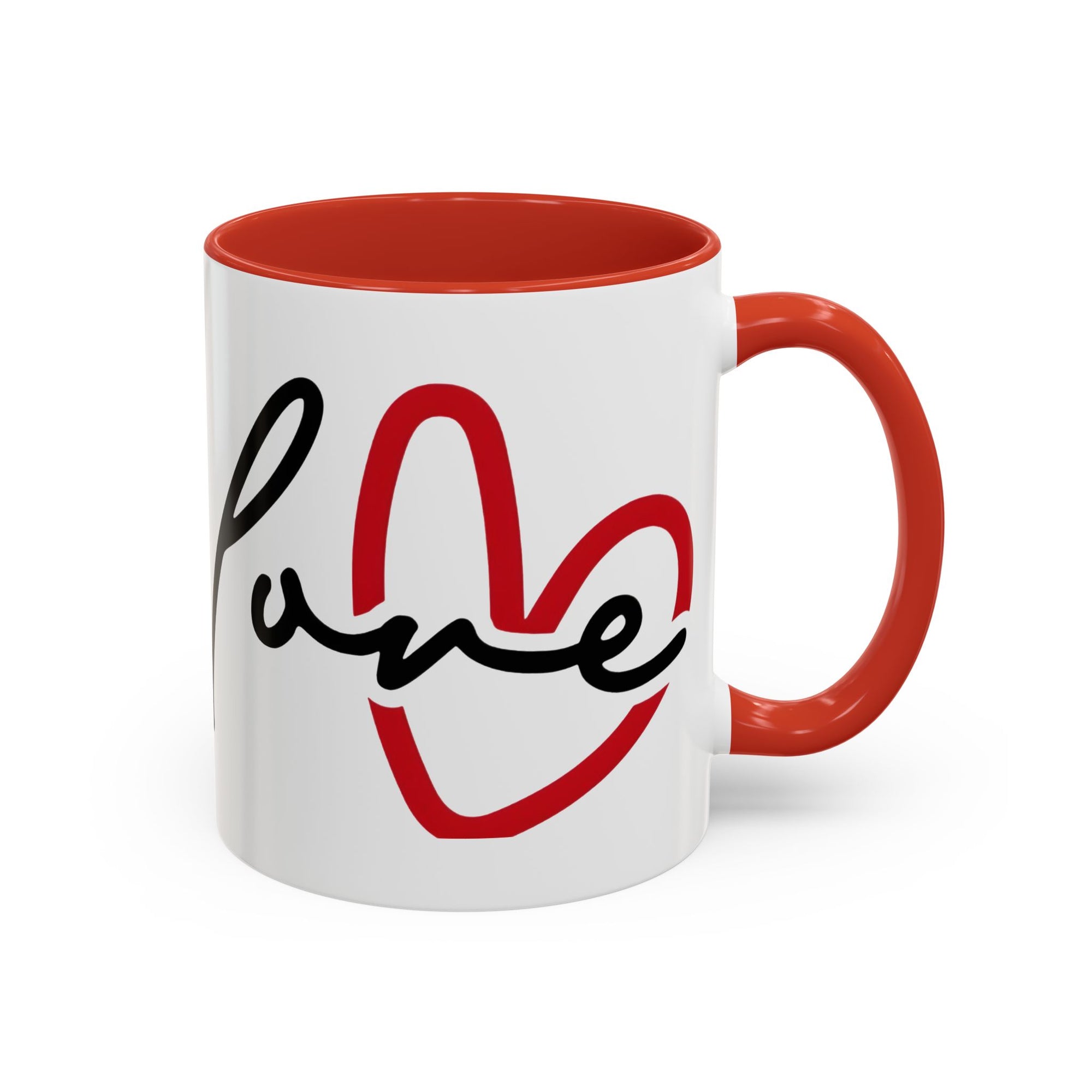 Romantic Love Mug | Heart Script Coffee Cup