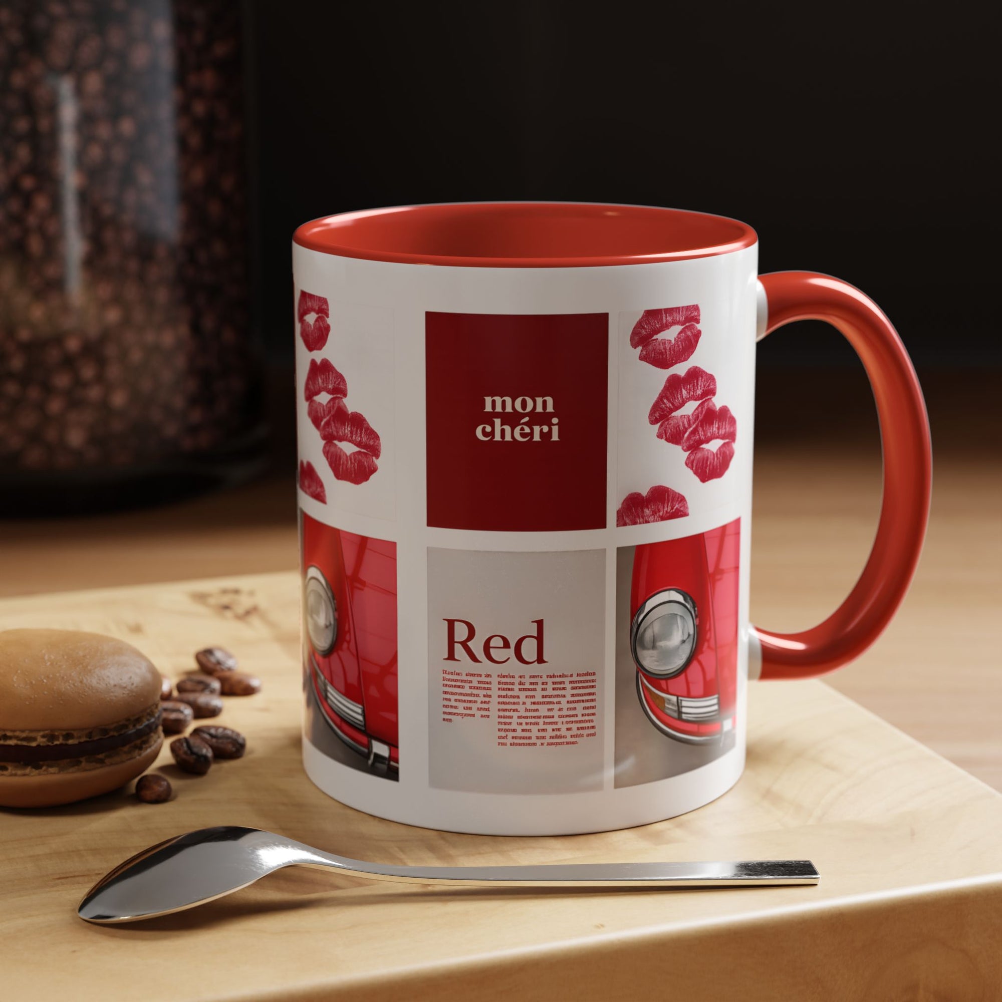 Retro Love Mug | Vintage Car & Lips Coffee Cup
