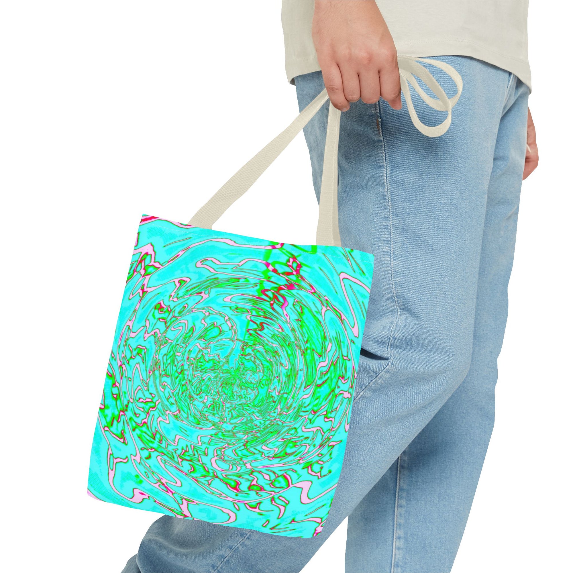 Ocean Swirl Tote Bag | Turquoise Abstract Beach Shopper
