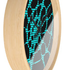 Modern Wall Clock | Black Turquoise Clock | Minimalist Silent Decor