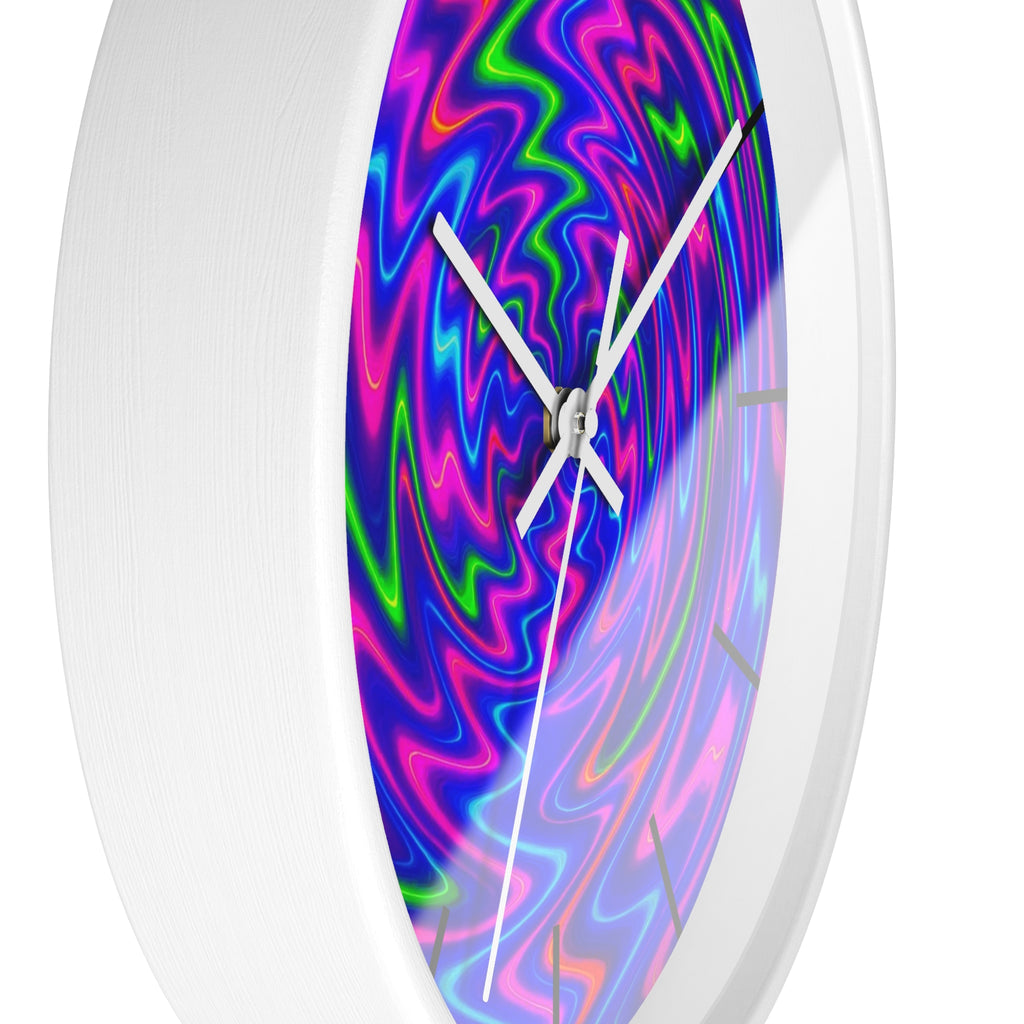 Colorful Wall Clock | Neon Swirl Clock | Modern Silent Home Decor