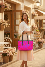Hot Pink Abstract Tote Bag | Bold Statement Fashion Shopper