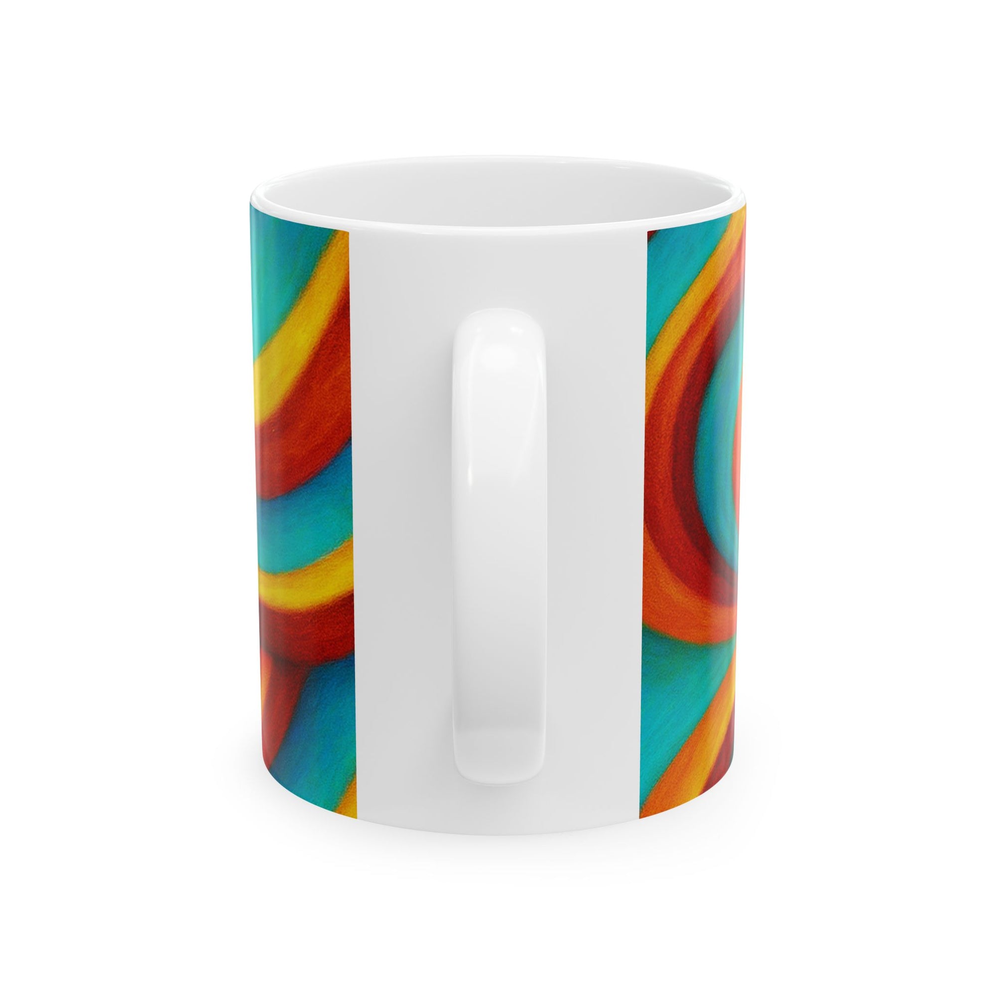 Retro Swirl Mug | Colorful Ceramic Coffee Cup | Modern Art Gift
