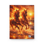 Twin Fire Horses Notebook | Fantasy Flame Journal Hardcover