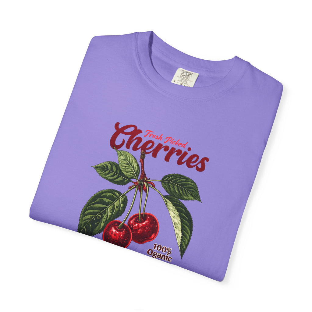 Cherry Vintage Tee — "Fresh Picked Cherries: Sweet & Juicy" Graphic T-Shirt