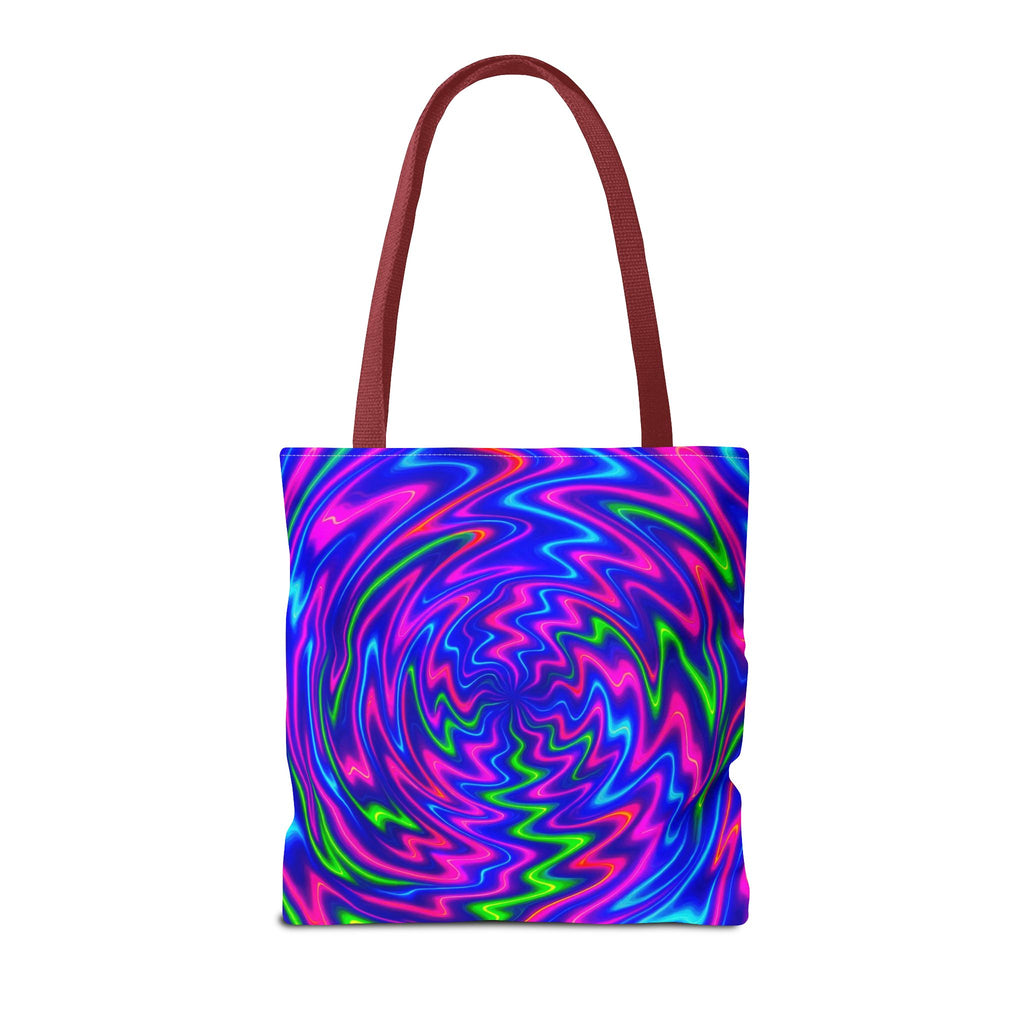 Neon Psychedelic Tote | Colorful Swirl Art Bag