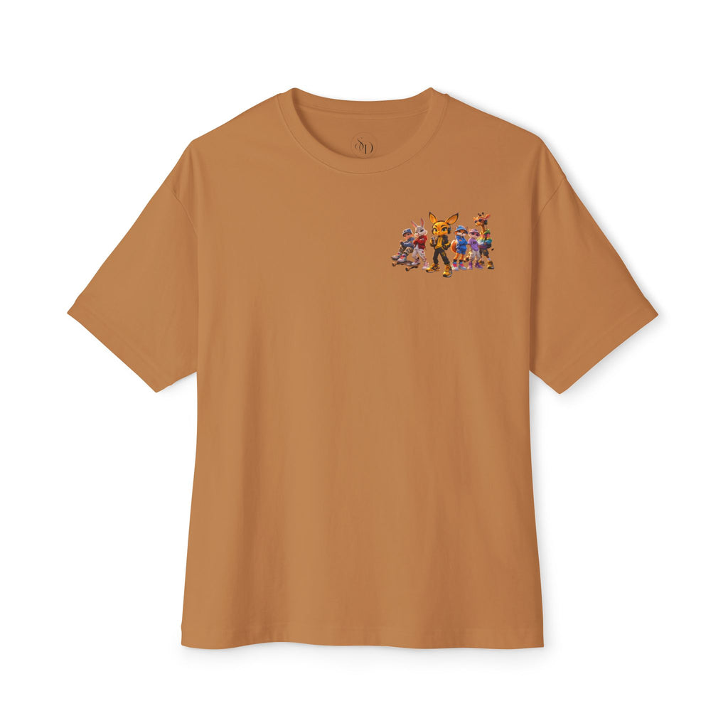 Anthropomorphic Street Crew Tee — Cartoon Fox & Friends Graphic T‑Shirt