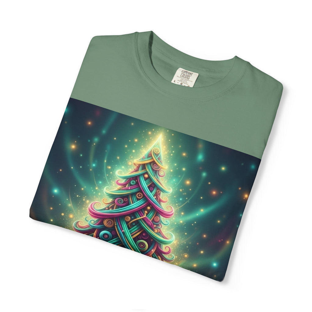 Neon Celtic Knot Christmas Tree T-Shirt | Colorful Holiday Design