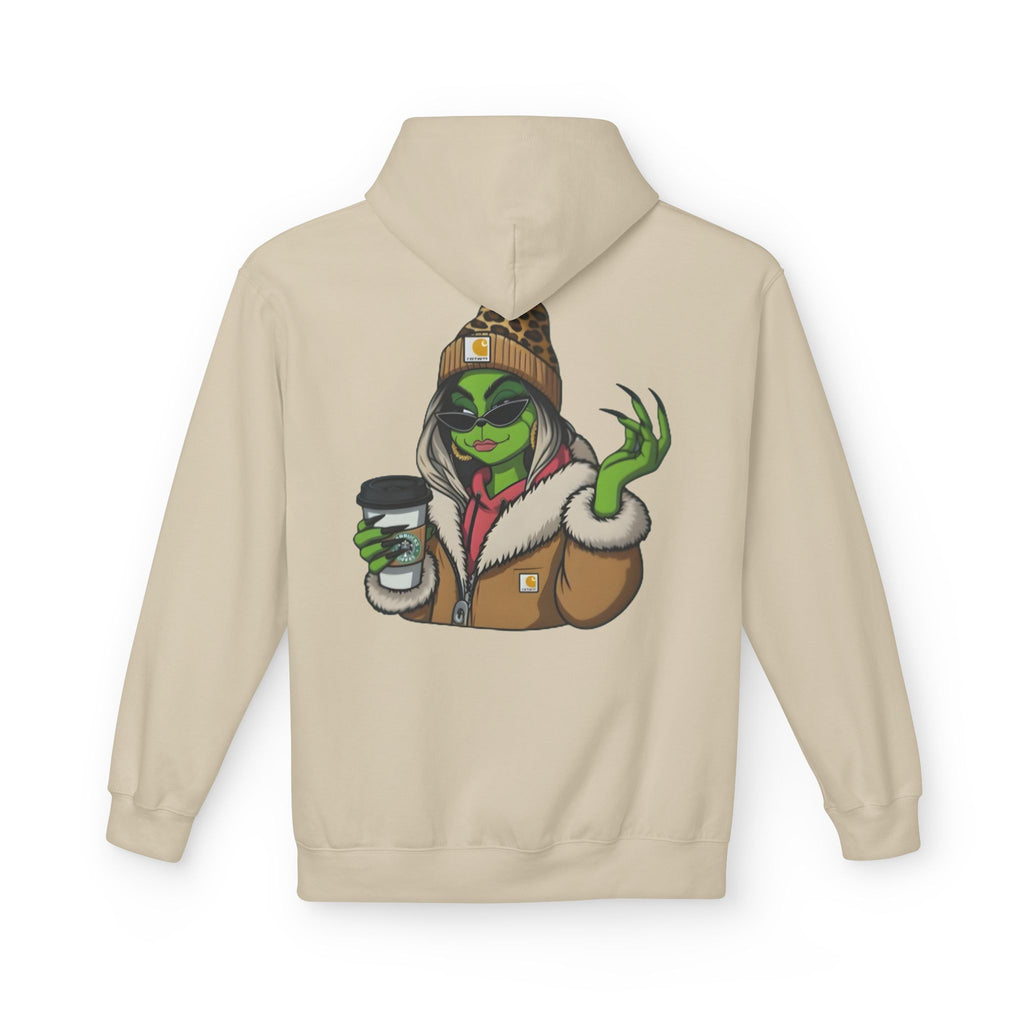 Sassy Grinch Girl Coffee Hoodie | Cozy Alien Winter Sweater | Funny Christmas Gift