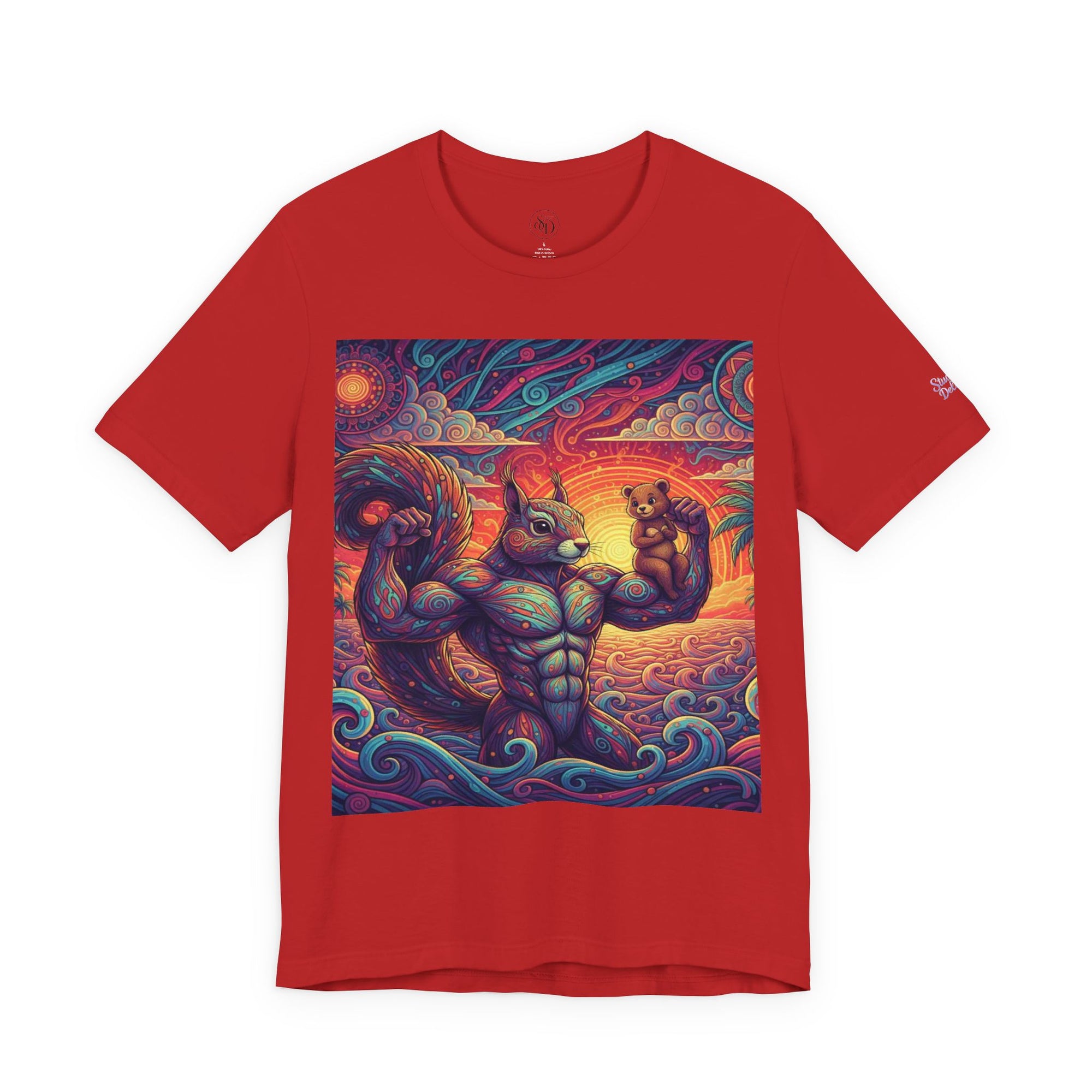 Muscular Squirrel Warrior T-Shirt | Fantasy Animal Design | Colorful Unisex Graphic Shirt
