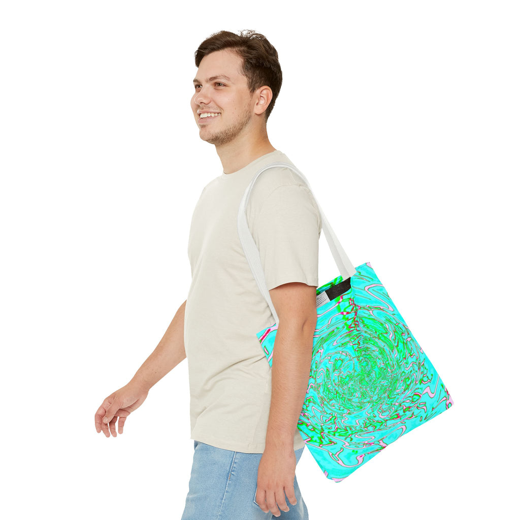 Aquatic Swirl Tote Bag | Eco-Friendly Shopping Bag, Beach Bag, Travel Tote, Vibrant Design, Gift for Ocean Lovers