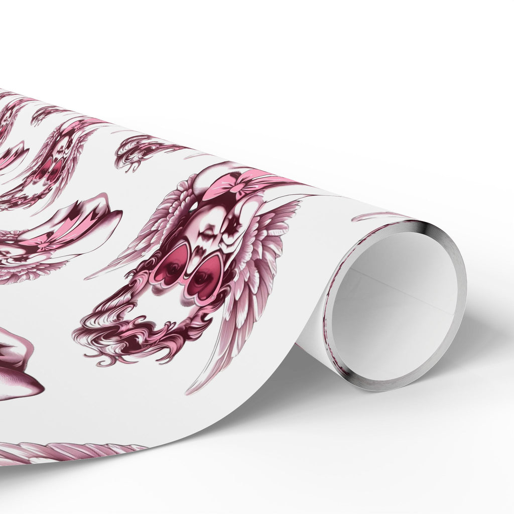 Valentines Day Wrapping Paper with Cherub Angels | Romantic Gift Wrap, Pink Angel Pattern