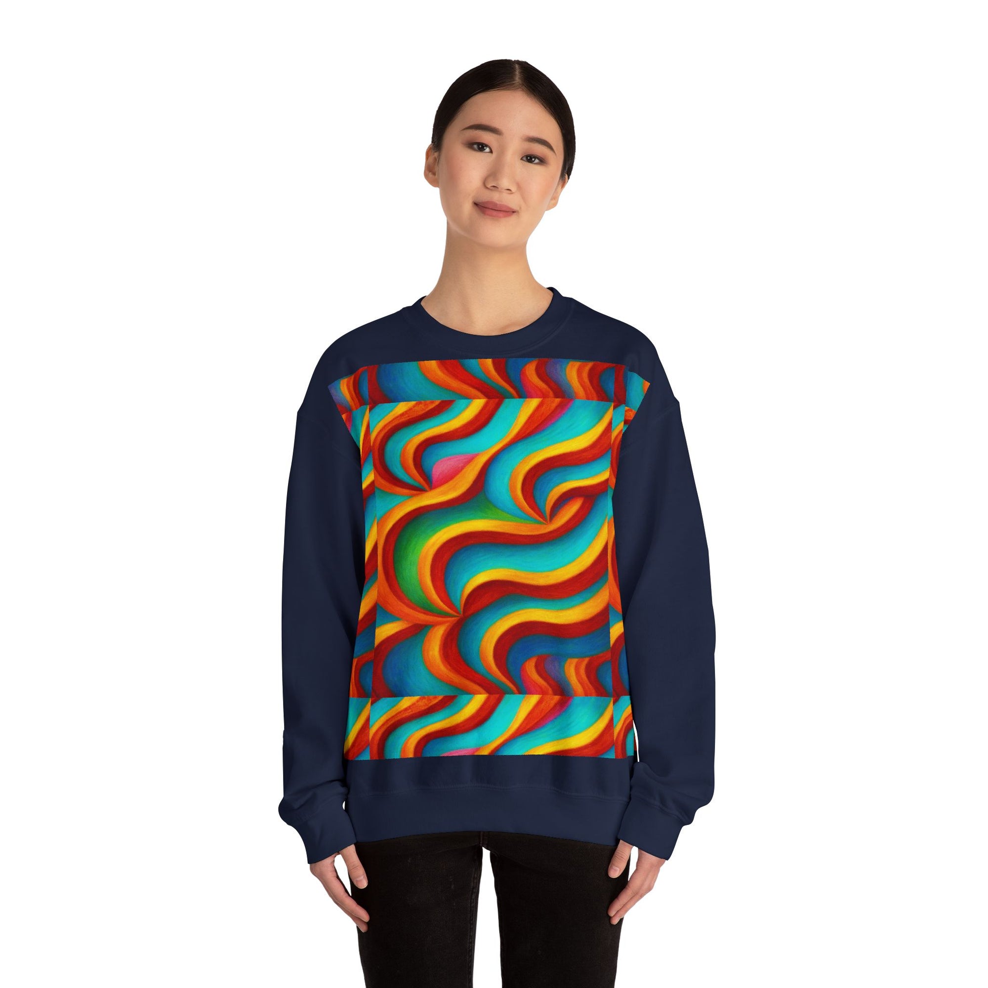 Colorful Swirl Crewneck Sweatshirt | Cozy Unisex Pullover