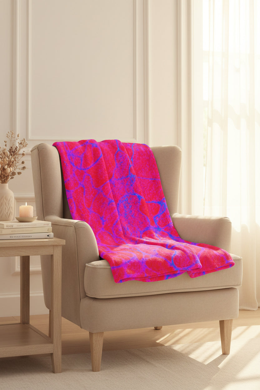 Colorful Plush Blanket | Cozy Velveteen Throw | Modern Home Decor