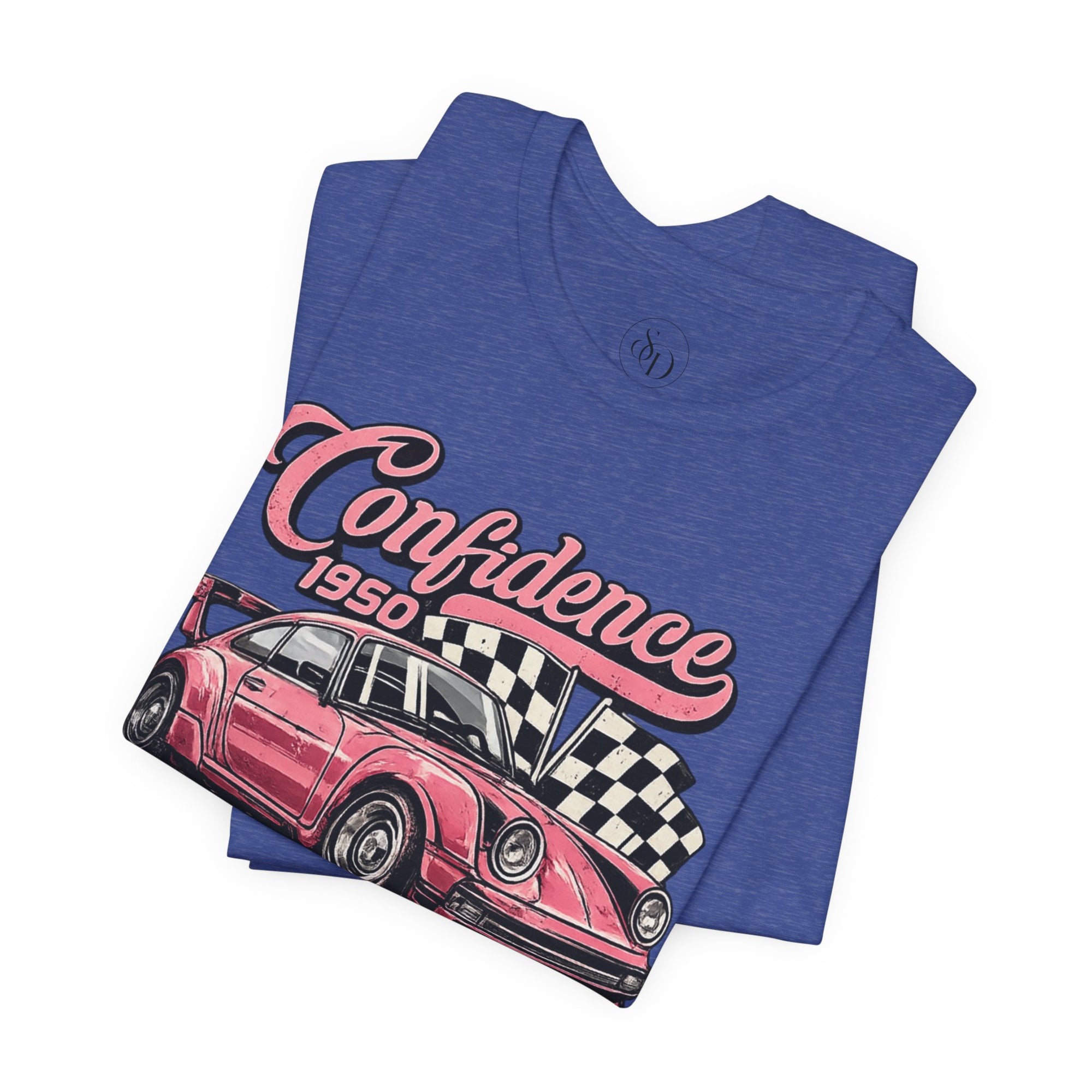 Vintage Pink Porsche 1950 Racing Tee | Confidence No Fear At All