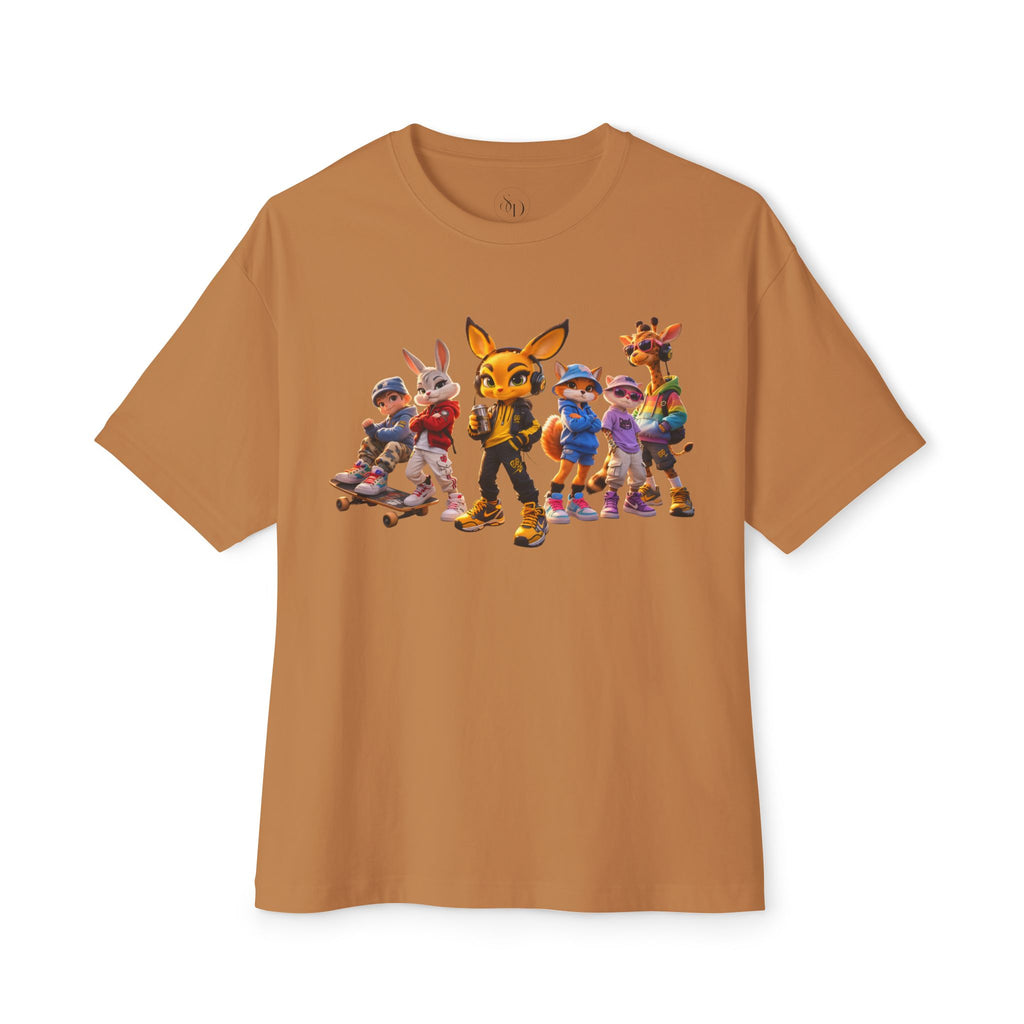 Anthropomorphic Skate Crew Tee — Cartoon Fox & Friends Graphic Shirt