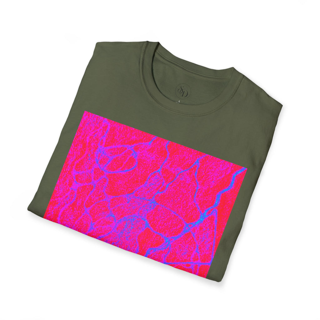 Neon Pink Plasma Abstract Unisex Tee | Vibrant Marble Graphic Shirt