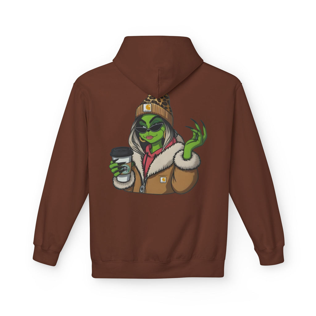Sassy Grinch Girl Coffee Hoodie | Cozy Alien Winter Sweater | Funny Christmas Gift