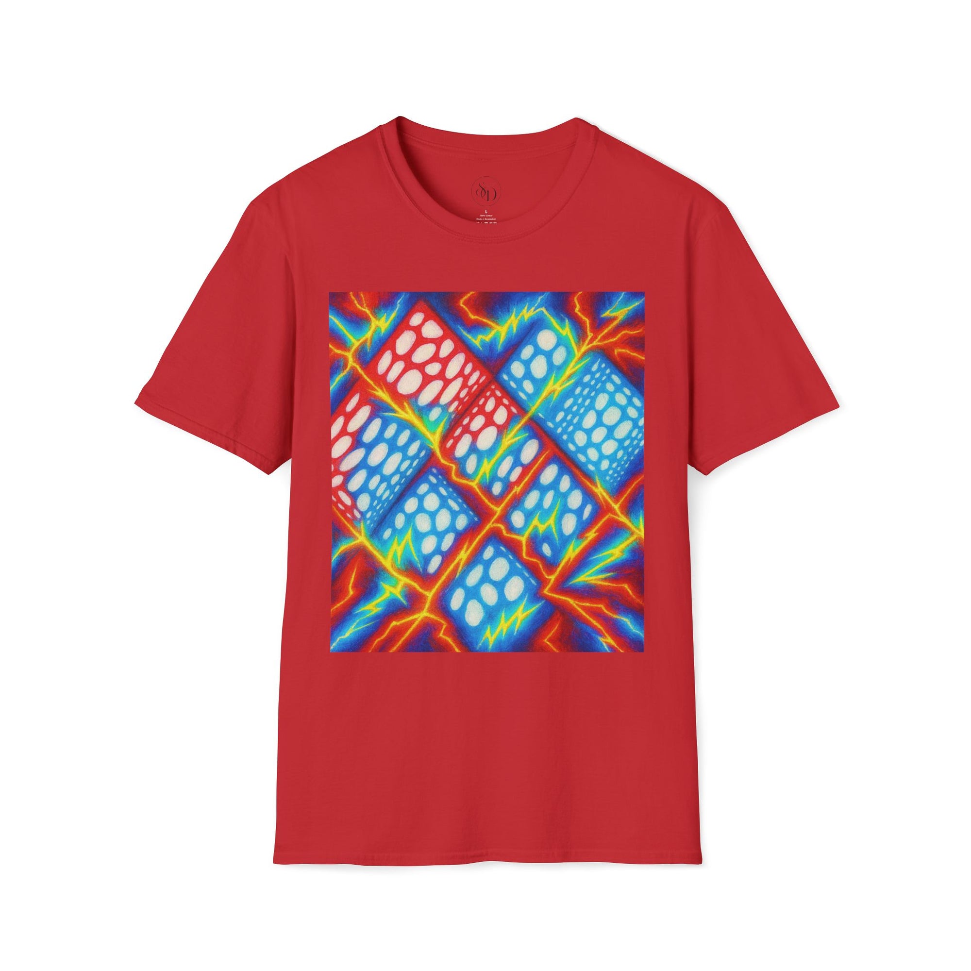 Geometric Neuro-Art T-Shirt | Bold Colorful Unisex Cotton Tee