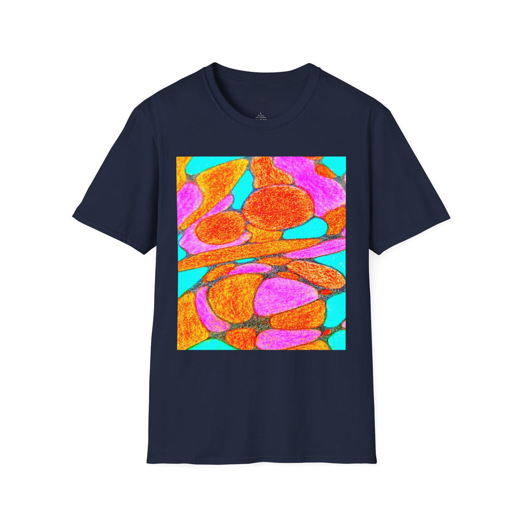 Abstract Floral T-Shirt | Pink Orange Art Graphic Tee