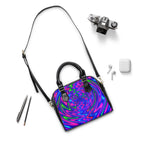 Neon Psychedelic Swirl Handbag | Colorful Statement Shoulder Bag