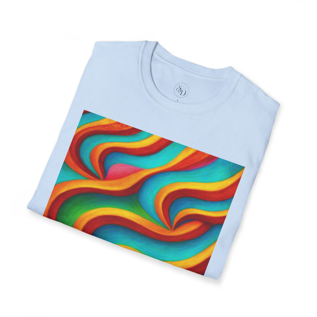 Psychedelic Rainbow Wave T-Shirt | Vibrant Neuro-Art Unisex Tee