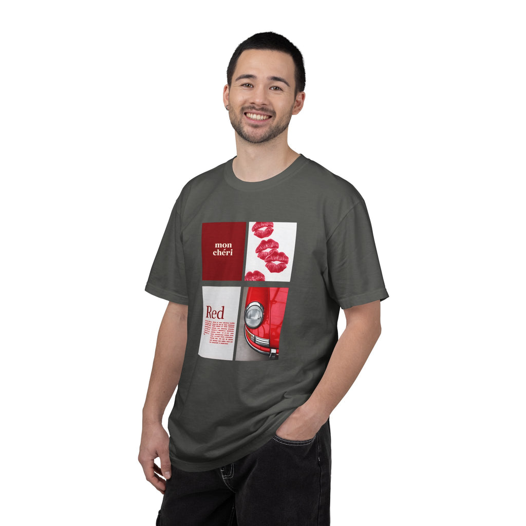 Cotton T-Shirt | Mon Chéri Aesthetic Kiss, Car Print