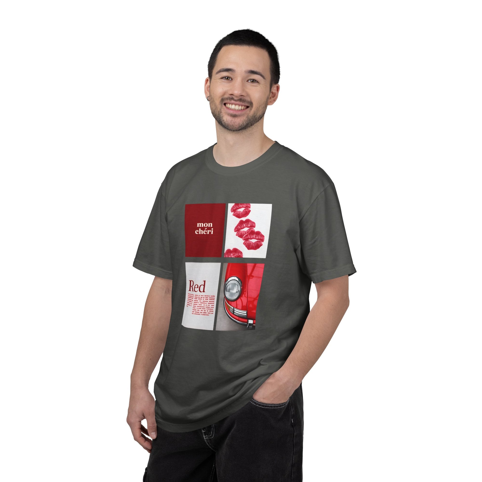 Cotton T-Shirt | Mon Chéri Aesthetic Kiss, Car Print