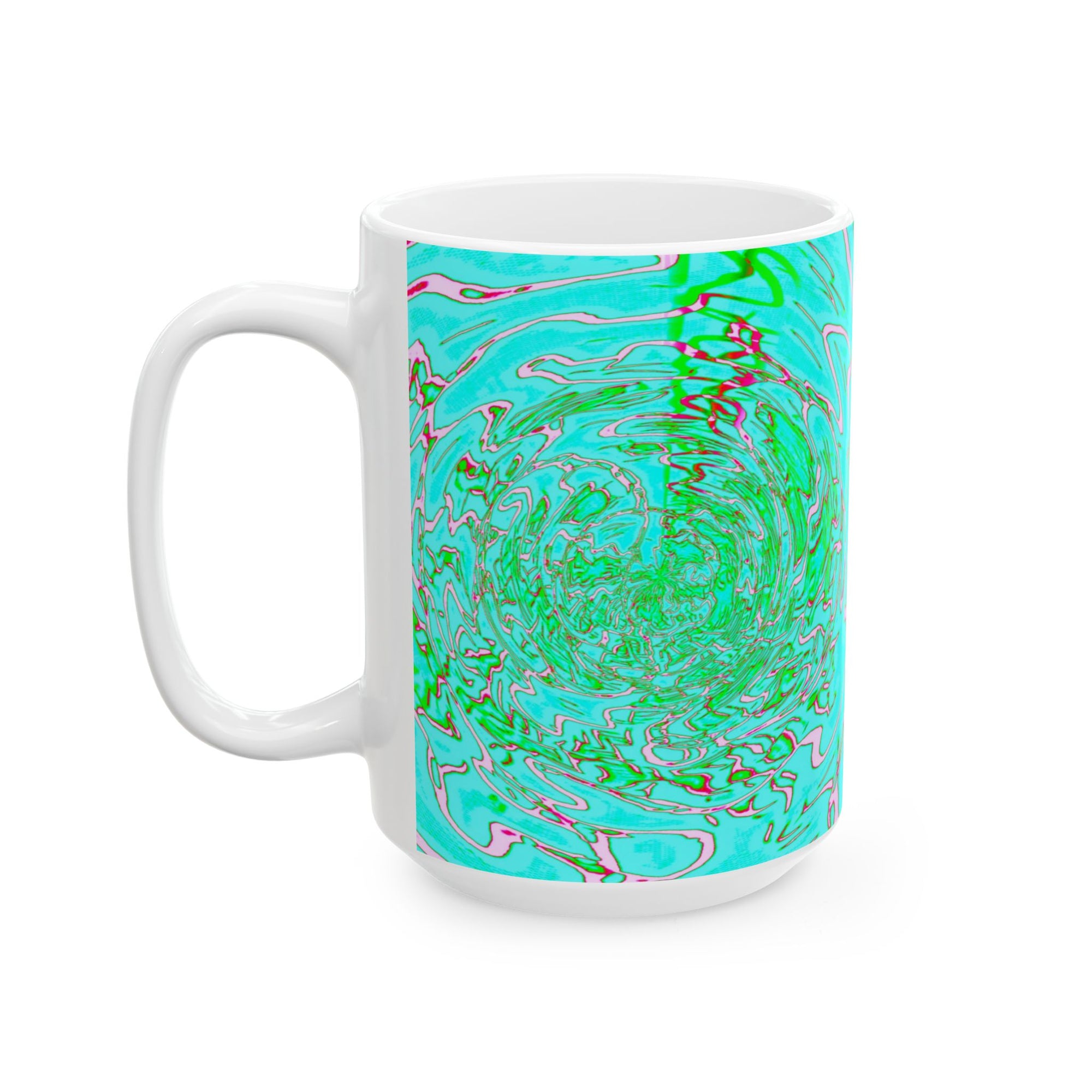 Green Abstract Ceramic Mug for Coffee or Tea, Modern Kitchen Accent & Unique Gift for Nature Lovers and Creative Souls