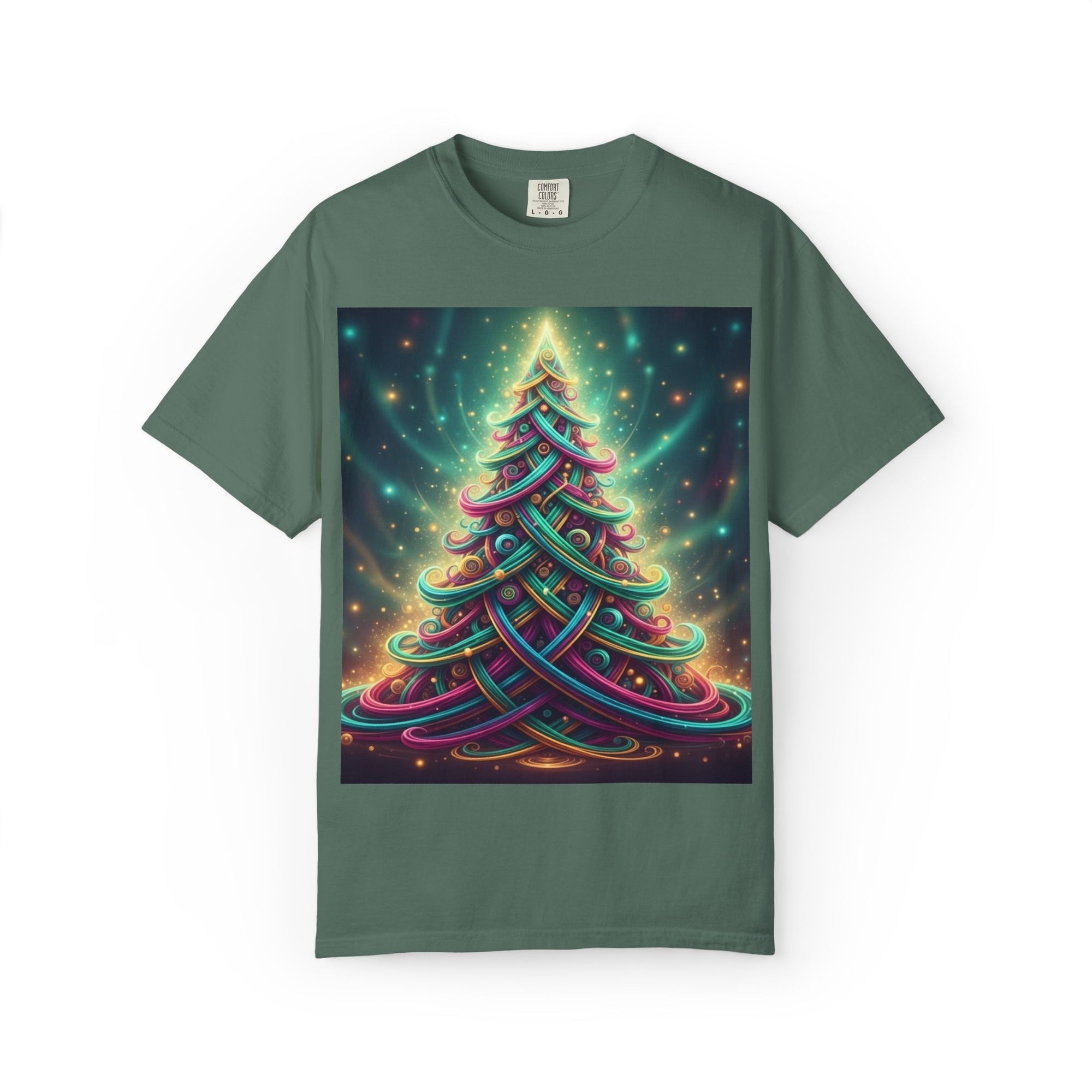 Neon Celtic Knot Christmas Tree T-Shirt | Colorful Holiday Design