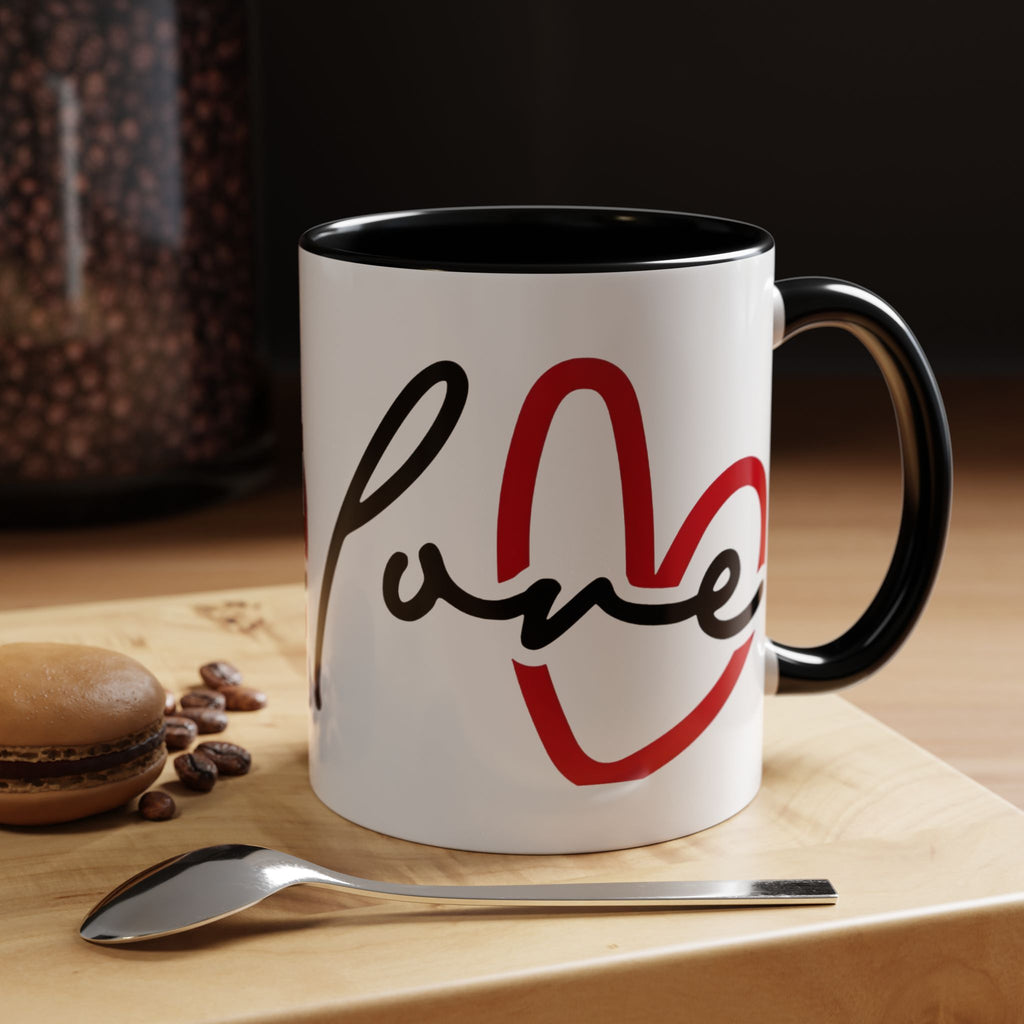 Romantic Love Mug | Heart Script Coffee Cup