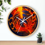 Fire Swirl Wall Clock | Red Orange Clock | Bold Modern Decor