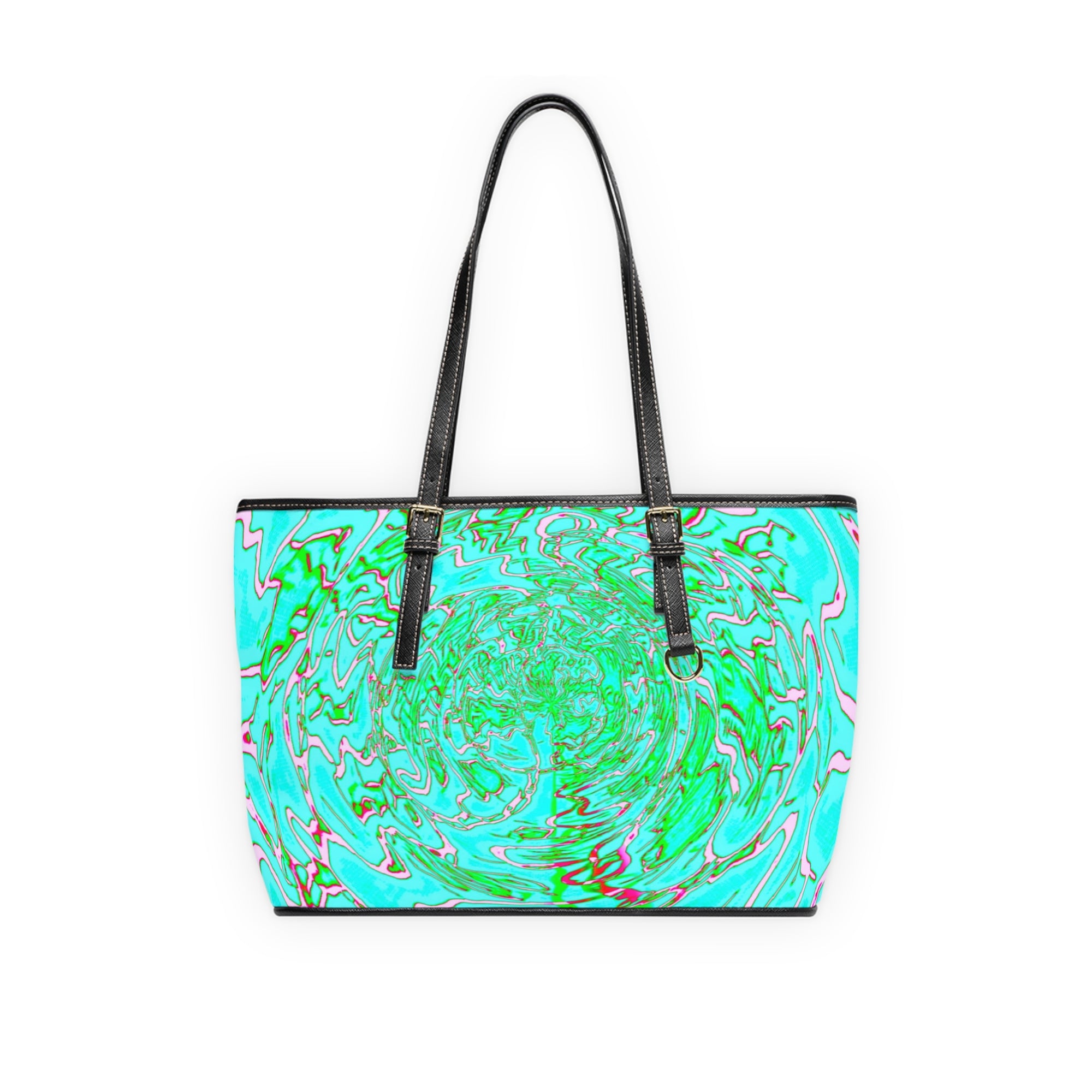Mint Swirl Tote Bag | Abstract Marble Shoulder Bag