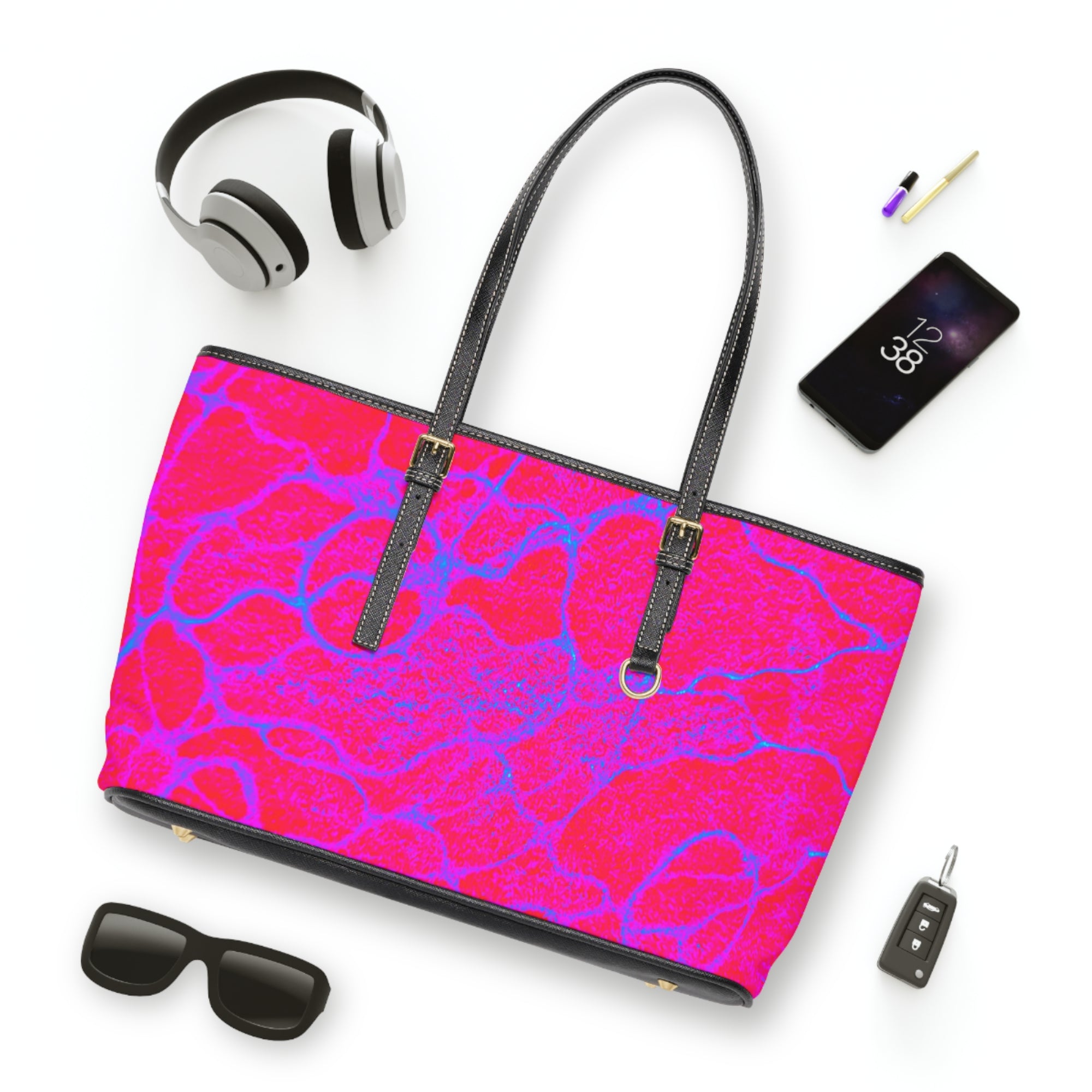 Hot Pink Abstract Tote Bag | Bold Statement Fashion Shopper
