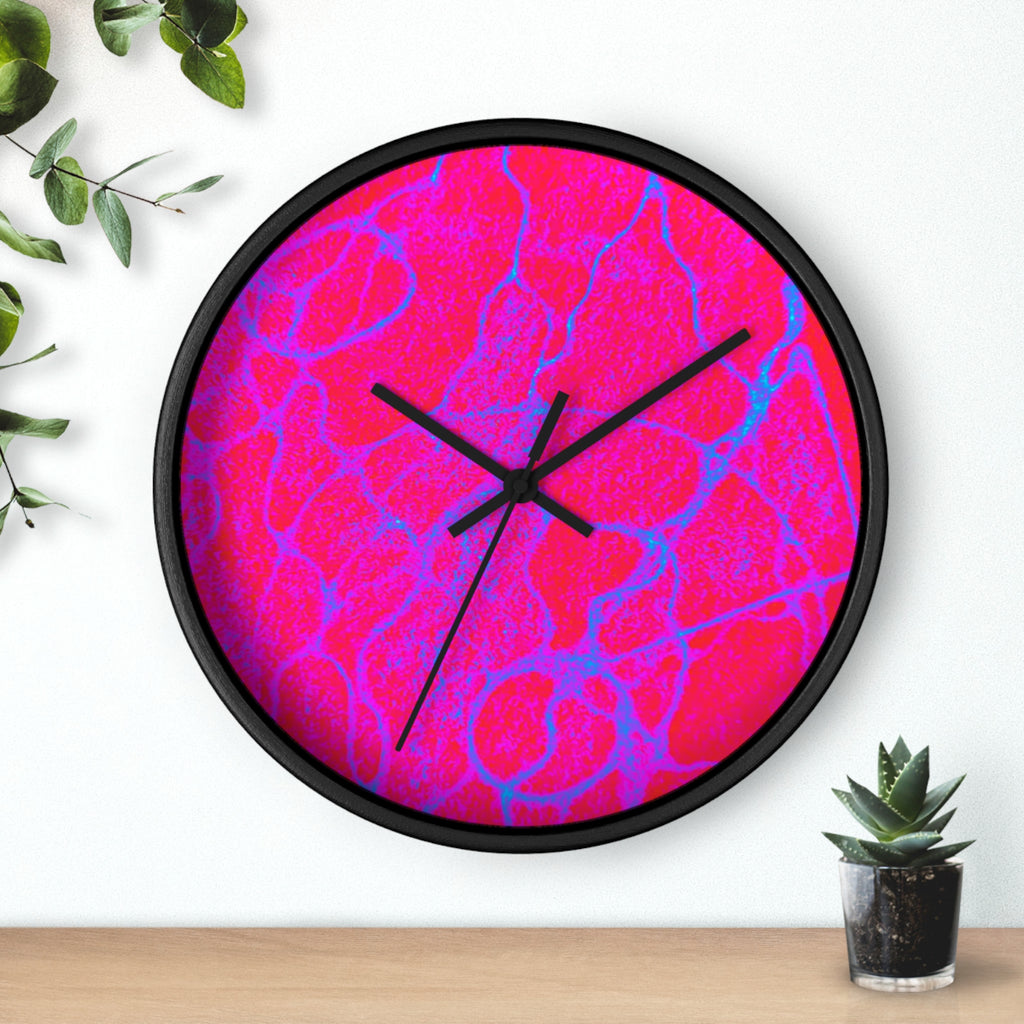 Hot Pink Fuchsia Abstract Wall Clock | Modern Pop Art Home Decor | Silent Unique Gift