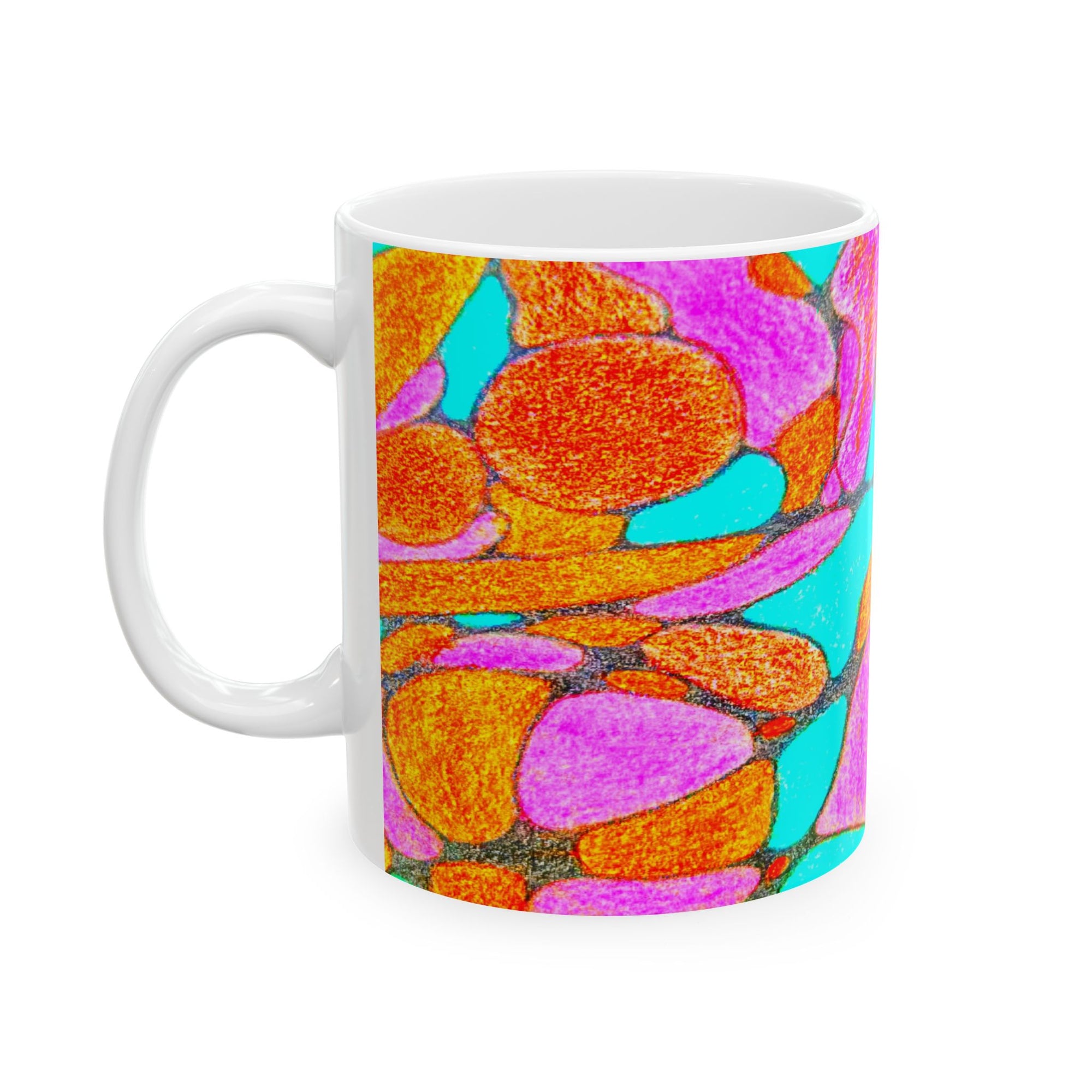 Abstract Art Mug | Colorful Ceramic Coffee Cup | Modern Aesthetic Gift
