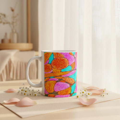 Abstract Art Mug | Colorful Ceramic Coffee Cup | Modern Aesthetic Gift