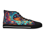 Mushroom Art High Top Sneakers | Colorful Trippy Shoes | Festival Fashion